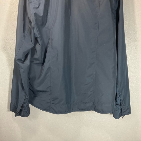 Theory Stand Collar windbreaker jacket unisex size Large dark blue - Picture 7 of 8